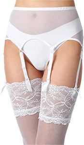Merry Style Liguero de Encaje Lencería Sexy Ropa Interior Mujer MS10191GA (Blanco de Zinc, S)