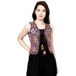 Prijam Women's Embroiderd Ethnic Shrugor Jacket RL 06 M and Special Embroidered Cotton Koti/Jacket/Waist Coat for Women