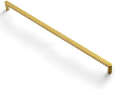 Goo-Ki 6 Pack 12 5/8 Inch Bruhed Gold Cabinet Pull Handle – Decorative Grooved Texture & Non-Slip Grip for Farmhouse/Industrial Cabinetry
