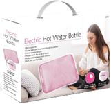 Rechargeable Electric Hot Water Bottle Bed Hand Body Warmer Massaging Heat Pad Cozy Pain Relief Fast Heating Auto-Shut Off Function Over-Heat Protection & No Refill Heat Pad 25cm x 17cm Pink