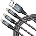 Lightning Cable 3FT 3Pack iPhone Charger Cord Nylon Braided Apple USB A to Lightning Charging Cable Compatible with iPhone 14 13 12 11 Pro Max/X/XS/XR/8 Plus/7 Pus/ 6s Plus/5 SE/Pad Mini/Air