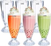 BINZO Fountain Classic 400 ml Glass for Milkshake, Falooda, Mocktails, Mojito, Desserts, Ice Cream, Sundae, Smoothies