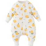 Duomiaomiao Baby Sleeping Bag 1.5 Tog with Removable Sleeves, Baby Sleeping Sack with Feet for All Seasons, Toddler Wearable Blanket 6-12 Months