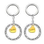 Key Ring Set Grandpa Grandma 2pcs Pendant Key Holder Gifts for Grandparents Wedding Anniversary Day