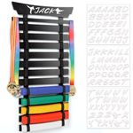 Winartton 12 Belts Karate Belt Display Rack with Stickers, Martial Arts Belt Display Holder, Taekwondo Belt Jiu Jitsu Belt BJJ Belt Display Hanging Holder for Kids and Adults