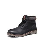 TOP STAKA Men's Boots Lace Up Winter Shoes Fur Warm Ankle Boots Anti-Slip Snow Shoes