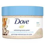 Dove Exfoliating Body Polish moderate exfoliant Macadamia & Rice Milk gentle to skin microbiome 298 g