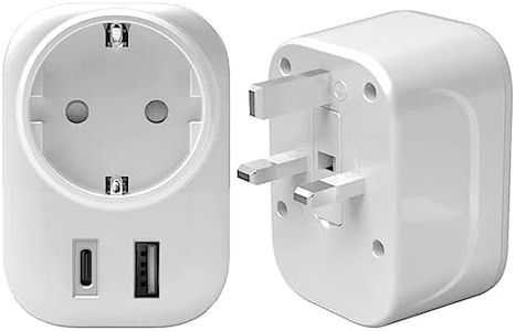 Superpow Adaptateur Prise Anglaise UK Angleterre,Adaptateur de Voyage avec 1USB et 1 Type-C,Adaptateur UK,Europe Francaise FR 2 Broches vers GB 3 Broches pour Irlande Royaumeuni Bretagne Écosse,Type G