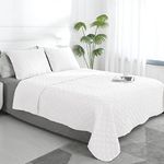 Easy-Going Reversible Quilt Set Full/Queen 92x88 in White/White