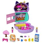 Polly Pocket Sushi Shop Cat Compact, Japanese Sushi-Themed Playset with 2 Micro Dolls & 12 Accessories, Toy Gift for Ages 4 Years Old & Up, HCG21