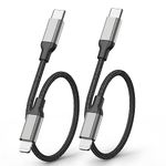 Acecene USB C to Lightning Cable Short [30cm, 2 Pack], MFi Certified iPhone Charger Cable USB C, Fast Charging Type c to Lightning Cable for Apple iPhone 14 13 12 11 Pro Max SE X 8 7 6 5 4 Plus iPad