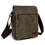 AYES Canvas Messenger Bag Shoulder Bag Laptop Bag Satchel Bag Bookbag Crossbody Bag For Men (Army green)