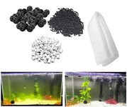 Despacito Aquarium Filter Media, Ceramic Rings, Activated Carbon, bio Balls (500g with Sponge)