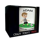 CRAZY TONY'S Boys Worlds Best Footballer Mug Personalised Mug Son Birthday Football Gift