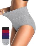 CULAYII High Waisted Underwear for Women Tummy Control Panties for Women C Section Postpartum Underwear Women Cotton Breathable Womens Briefs Pack (L)