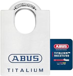 ABUS Titalium 96CSTI/50 Padlock - Lightweight Lock Body Made of Solid Special Aluminium - with Integrated Shackle Protection - ABUS Security Level 8 - Silver