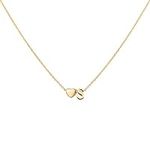 Initial Heart Necklace,18K Gold Pla