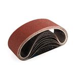 Sruhrak 75 x 533 MM Sanding Belts, 60 Grits Fabric Sanding Belts for Stripping and Sanding - 10 Pack