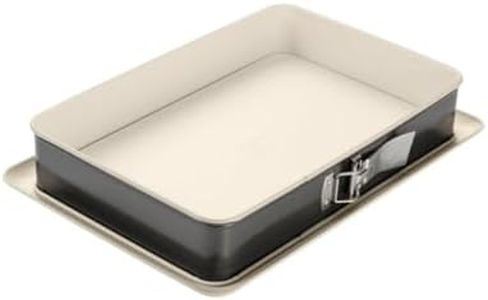 Dr. Oetker Rectangular Springform Cake Tin 38 cm, Cake Tin with Leak-Protection, Square Steel Baking Tin with Ceramic Reinforced Non-Stick Coating (Colour: Cream/Anthracite), Quantity: 1 Piece
