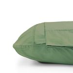 LINENWALAS 100% Cotton Percale Standard Pillow Case Set of 2, Crisp and Cooling Premium Cotton Bed Pillow Covers (18X28 inch, Avocado Green)