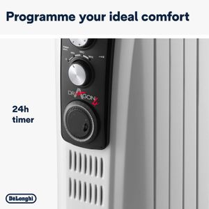 DeLonghi Dragon 4 Oil-Filled Radiator Heater – White