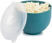 Goodful Silicone Popcorn Popper, Collapsible Hot Air Microwavable Popcorn Maker, Bowl Made without BPA, Teal