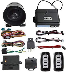 BANVIE Car Alarm System, Security Antitheft Alarm Systems with Keyless Entry, with Microwave Sensor & Shock Sensor