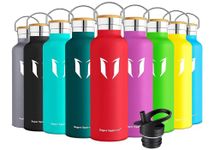 Super Sparrow Stainless Steel Water Bottle - 500ml - Vacuum Insulated Metal Water Bottle - Standard Mouth Flask - BPA Free - Straw Water Bottle for Gym, Travel, Sports