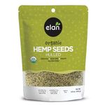 Elan Organic Hulled Hemp Seeds, 165g, Shelled Hemp Seeds, Raw Hemp Hearts, No Additives, Non-GMO, Vegan, Gluten-Free, Source of Omega-3 & Omega-6, High in Protein