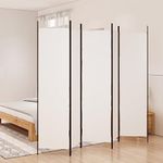 Higsose Room Divider 5-Panel Room Divider White 250x200 cm Fabric Room Dividers and Folding Privacy Screens Folding Screen Temporary Wall Partition Room Dividers Dressing Screen