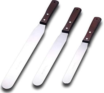 Straight Icing Spatula Stainless Steel Baking Set of 6", 8" & 10" Wooden Handle Cake Decorating Frosting Spatulas