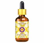 Deve Herbes Pure Almond Oil (Prunus dulcis) with Glass Dropper Cold Pressed 100ml For Personal Care