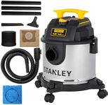 Stanley 4 Gallon Wet Dry Vacuum, 4 Peak HP Stainless Steel 3 in 1 Shop Vacuum Blower with Powerful Suction, for Job Site, Garage, Basement, Model: SL18301-4B
