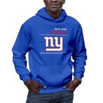 Hybrid Sports NFL - Logo & Stats - Officially Licensed Adult Pullover Hooded Fleece Sweatshirt for Men and Women, New York Giants - Royal Blue, S