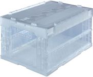 TRUSCO TR-SC40TM α Folding Container, 14.3 gal (40 L), Slide Lock Lid, Transparent, Storage Box