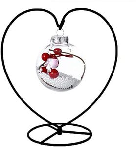 Ornament Display Stand Holder Home Wedding Decoration Rack for Hanging Glass Globe Air Plant Flower Pot Stand Iron Pothook Stand Terrarium Witch Ball (1, Big Heart)