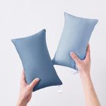 MEILA 2 Pack Cotton Tiny Pillows, 11"x7" Mini Pillows for Kids, Pets, Sleeping and Traveling, Small Washable Decorative Pillows for Neck, Wrist, and Knee, Sky Blue & Denim Blue