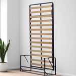 Wallbedking - Murphy Bed - Classic Vertical Wall bed - Fold Up - Space Saving Folding Bed Frame - Pull Down (120cm x 190 cm)