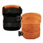 Leather Knee Pads, Heavy Duty, Ergodyne Proflex 230 Tan Brown