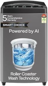 Godrej Smart Choice 7 Kg 5 Star, 5 Years Comprehensive Warranty, AI Tech, Fills Tub At ~0 Water Pressure, Fully-Automatic Top Load Washing Machine (WTEON ALP 70 5.0 FDUN GPGR, Graphite Grey)