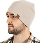 Tough Headwear Daily Knit Beanie - Beanies Hats for Men - Winter Hats for Men & Women - Warm Knitted Hats for Cold Weather & Stocking Cap Beige