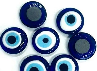 Nazar Boncuk Lot de 10 boncugus avec Aimant 3 cm Œil Bleu, Evil Eye, Porte Bonheur Turc, Cadeaux d'invités en Verre, Perles décoratives, amulette de décoration Murale pour fête de bébé