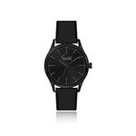 Speidel Men's Watch with Minimalist Dial/Hour Markers, Black Leather, Minimalist