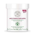 Anti Fungal Dog & Cat Ear Wipes | 100 Soothing Biodegradable Pet Ear Cleaning Wipes | Soft Quick Easy Ear Wipes For Dogs & Cats | Remove Wax Stop Itchy Dog Ears | Alternate Dog Ear Wipes Finger Pads