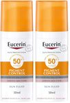 Eucerin Sun Face Pigment Control Sun Fluid SPF 50+ 50ml, Advanced Protection from Sun-Induced Hyperpigmentation, Facial Sunscreen for All Skin Types (Pack of 2)