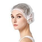 100 pcs Disposable Bouffant Caps Hair Net,White Nylon Material, Medical, Labs, Nurse, Tattoo, Food Service, Health, Hospital. (19 inch)