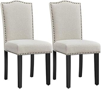 Yaheetech Dining Chairs Set of 2 Modern Upholstered Dining Chairs Kitchen Chairs with High Back and Padded Seat for Home, Kitchen, Living Room