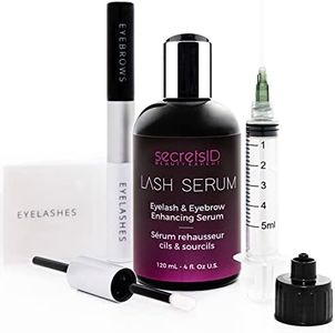 Bulk Eyelash and Eyebrow Enhancing Serum Kit - Natural Lash Serum for Eyelash Extensions and Brow Lifts (120 ml) With 15 Free Dual Ended empty tubes