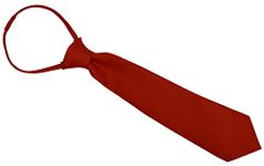 Boys Solid Satin Long Tie From Baby to Teen, Red, 16-20