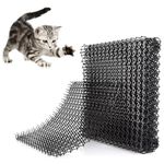 SINGOMON 12PCS Cat Scat Mats Prickle Strip Stop Cat Mat Keep Cat Off Pest Prickle Net 5.9x7.9inches Black Cat Repellent Mat with Plastic Spikes for Indoor & Outdoor Gardens, Fences and Porches